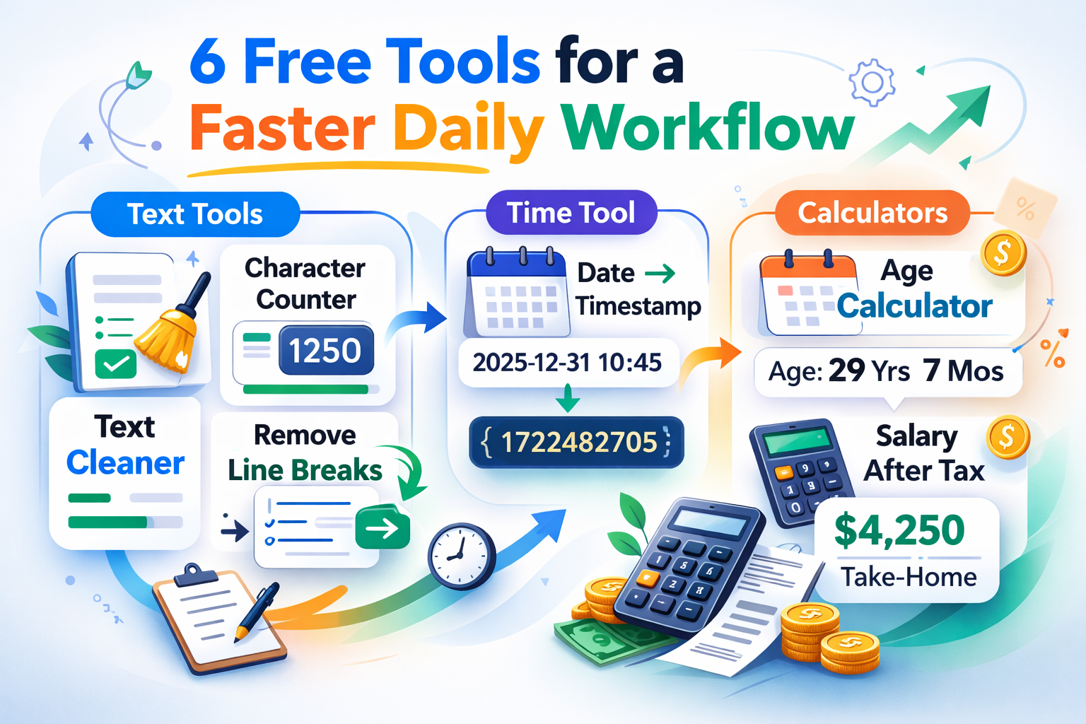 6 Free FastToolsy Tools for a Faster Daily Workflow (Across 3 Categories)