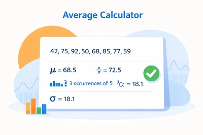 Average Calculator: Mean, Median, Mode, Range, and Standard Deviation – Free Online Tool